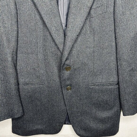 Ermenegildo Zegna Mens Jacket Wool & Cashmere 46R Blue Geometric Designer Italy - Picture 4 of 9